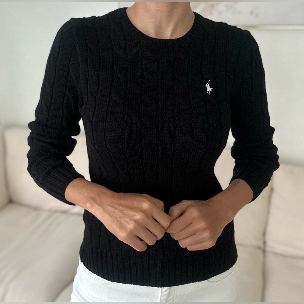 Ralph Lauren Women’s Cable-Knit Pima Cotton Crewneck Sweater Size SP or Reg XS